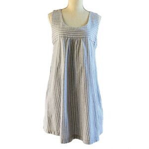 Hayden Blue White Striped Cotton Sheath Dress M